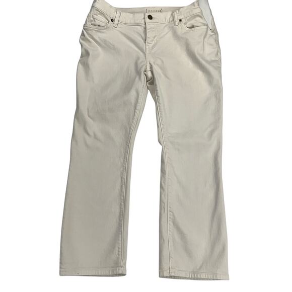 Hatch The Straight Leg Maternity Cropped Jeans Cream Winter White Size 28 - Picture 2 of 12